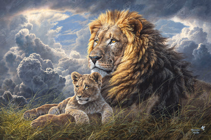 Diamond Painting Like Father Like Son 33" x 22″ (84cm x 56cm) / Round with 45 Colors including 4 ABs / 59,502