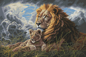 Diamond Painting Like Father Like Son 33" x 22″ (84cm x 56cm) / Round with 45 Colors including 4 ABs / 59,502