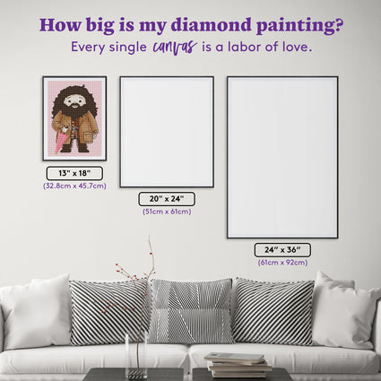Diamond Painting Lovable Half-Giant 13" x 18" (32.8cm x 45.7cm) / Round With 16 Colors including 1 ABs / 19,071