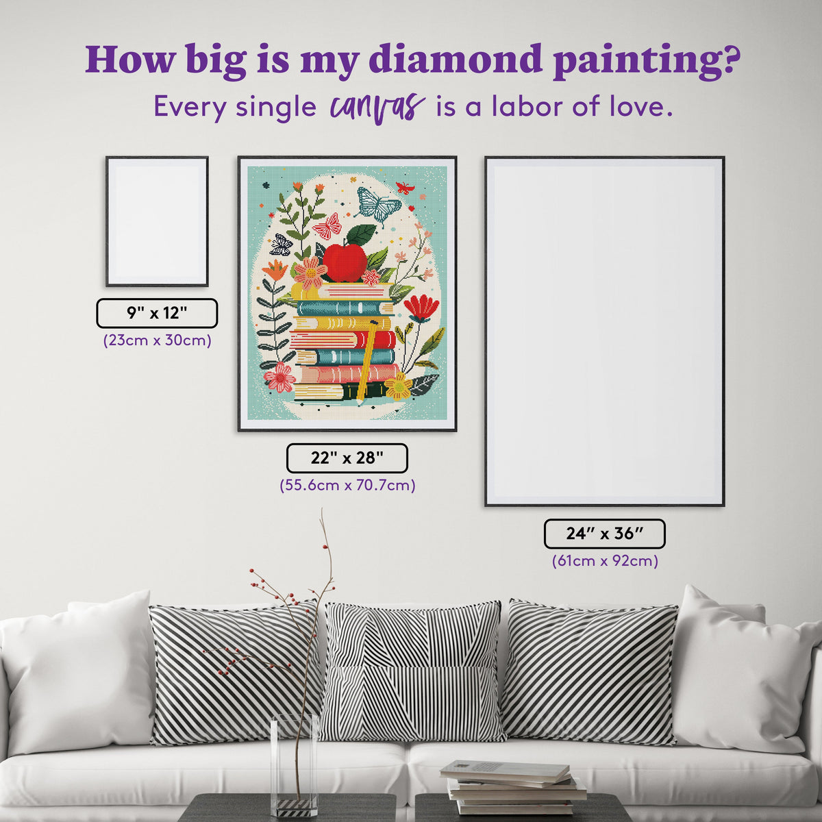 Diamond Painting Love of Learning 22" x 28" (55.6cm x 70.7cm) / Round with 48 Colors including 2 ABs and 4 Fairy Dust Diamonds / 51,914