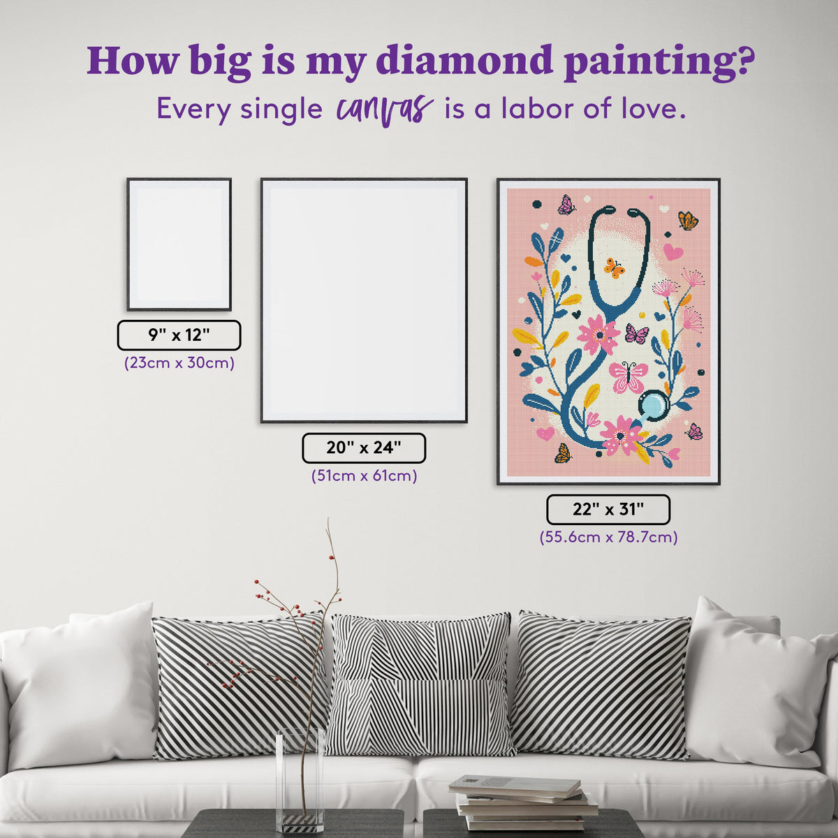 Diamond Painting Loving Care 22" x 31" (55.6cm x 78.7cm) / Round with 9 Colors including 2 ABs and 2 Fairy Dust Diamonds / 57,772