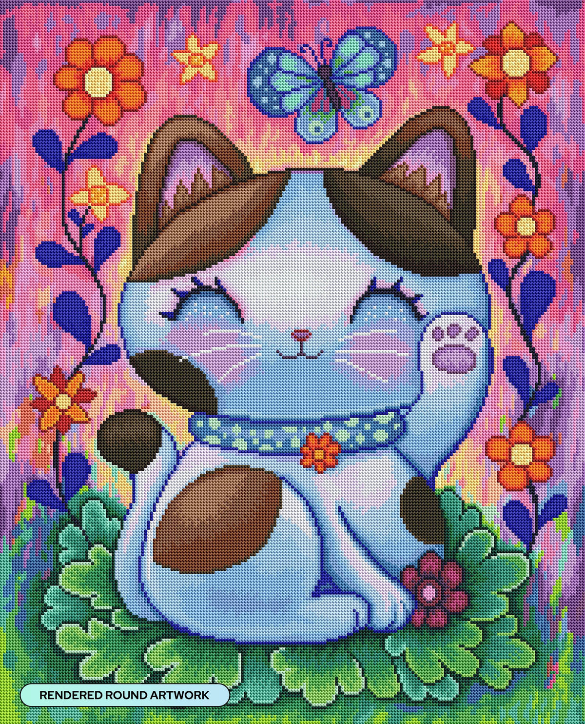 Diamond Painting Lucky Manekineko 22" x 27" (55.8cm x 69cm) / Round with 57 Colors including 2 ABs and 2 Fairy Dust Diamonds / 48,954