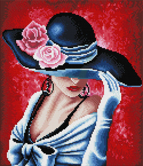 Diamond Painting Madame Chic 12.6″ x 14.6″ (32cm x 37cm) / Square With 26 Colors Including 1 AB / 18,125