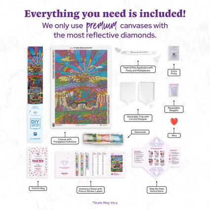 Diamond Painting Magic Bus 22" x 31" (56cm x 79cm) / Square with 46 Colors including 4 ABs / 70,784