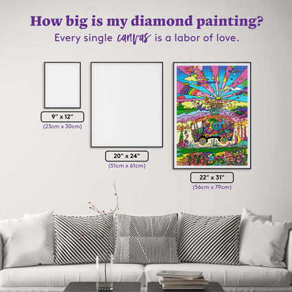 Diamond Painting Magic Bus 22" x 31" (56cm x 79cm) / Square with 46 Colors including 4 ABs / 70,784