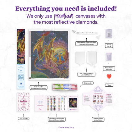 Diamond Painting Magic 27.6" x 34.7" (69.9cm x 87.9cm) / Square with 74 Colors including 2 ABs and 3 Fairy Dust Diamonds / 98,966