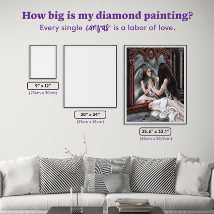 Diamond Painting Magic Mirror 25.6" x 33.1" (65cm x 83.9cm) / Square with 62 Colors including 1 AB and 2 Fairy Dust Diamonds / 87,957