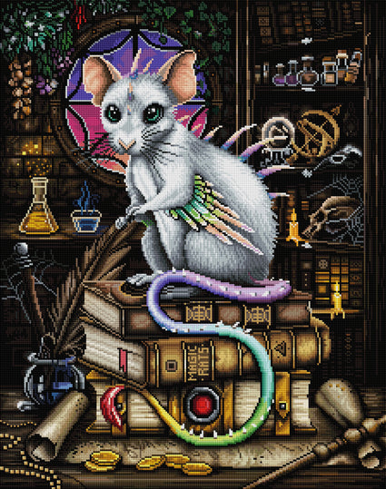 Diamond Painting Magic Rats 22" x 28" (55.8cm x 70.7cm) / Square with 72 Colors including 2 ABs, 1 Iridescent Diamonds and 1 Fairy Dust Diamonds / 63,616