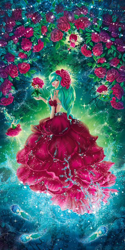 Diamond Painting Magic Roses 25.6" x 51.2" (65cm x 130cm) / Square With 62 Colors Including 3 ABs and 2 Fairy Dust Diamonds and 1 Special Diamonds / 135,946