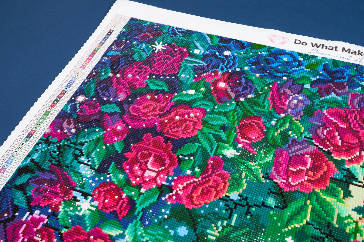 Diamond Painting Magic Roses 25.6" x 51.2" (65cm x 130cm) / Square With 62 Colors Including 3 ABs and 2 Fairy Dust Diamonds and 1 Special Diamonds / 135,946