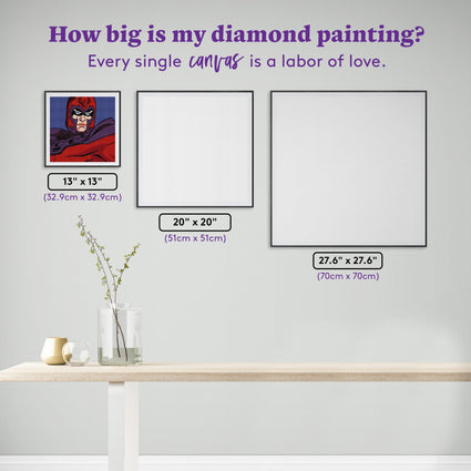 Diamond Painting Magneto 13" x 13" (32.9cm x 32.9cm) / Square with 13 Colors including 1 Fairy Dust Diamond / 17,424