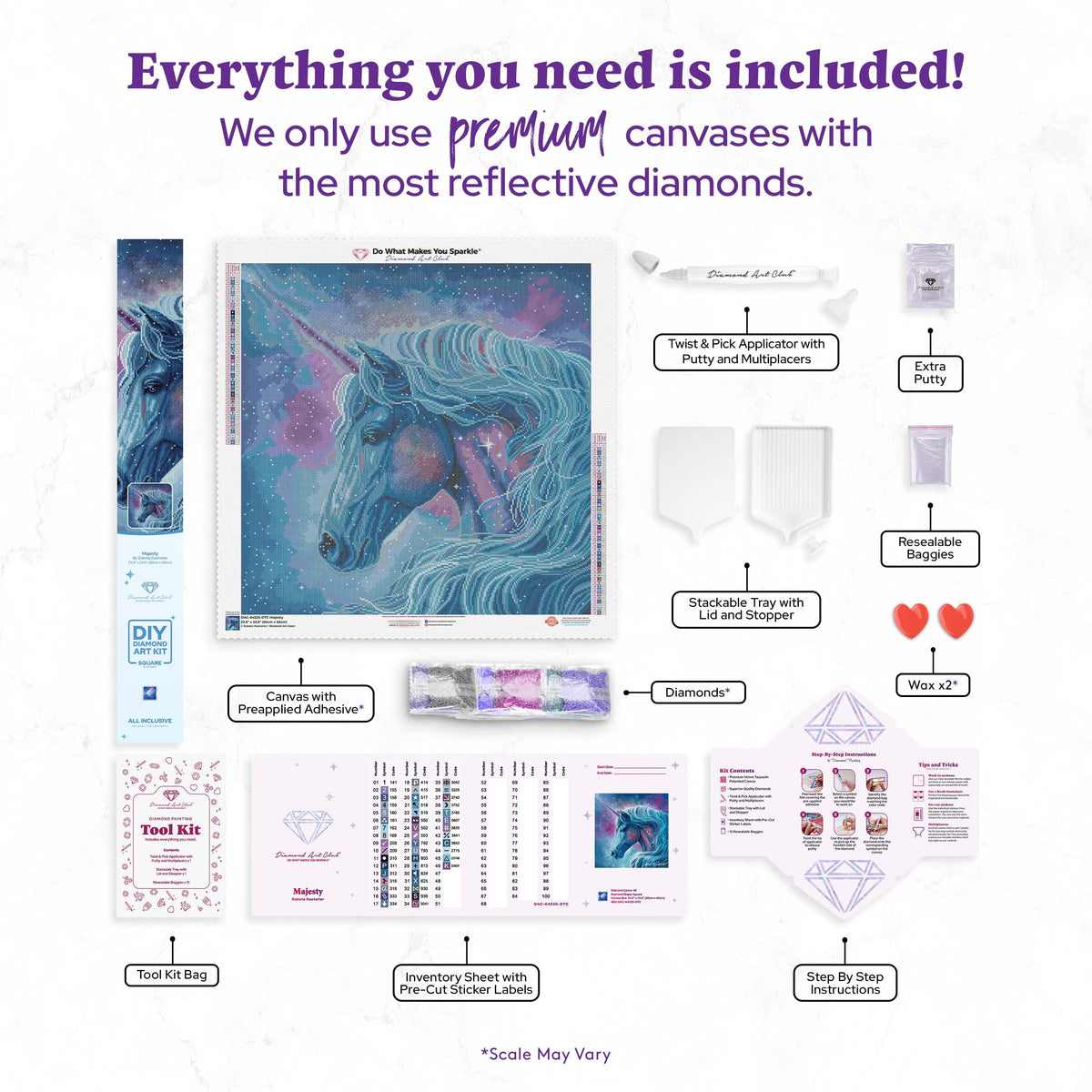 Diamond Painting Majesty 23.6" x 23.6" (60cm x 60cm) / Square With 46 Colors Including 1 AB and 3 Fairy Dust Diamonds / 57,600