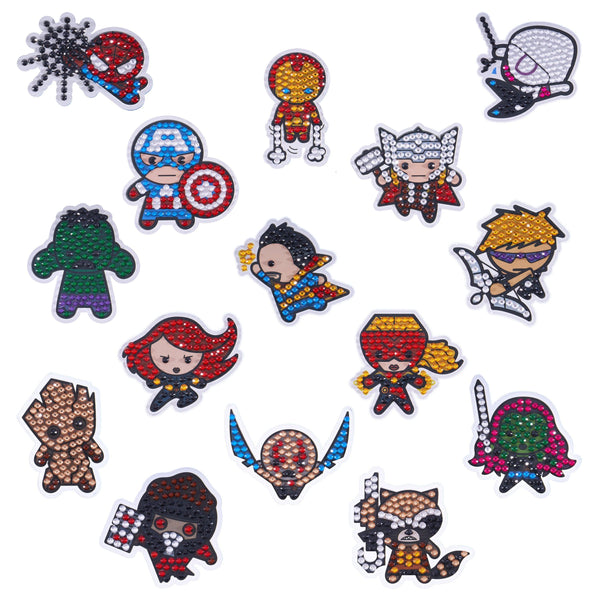 16pcs Marvel Superhero 5d Diamond Painting Stickers Kits Arts & Crafts For  Kids Diy Diamond Mosaic Sticker For Phone Laptop Water Bottle