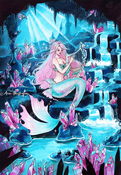 Diamond Painting Mermaid's Hideout 27.6" x 39.8" (69.9cm x 100.8cm) / Square with 64 Colors including 1 AB and 2 Iridescent Diamonds and 3 Fairy Dust Diamonds / 113,805