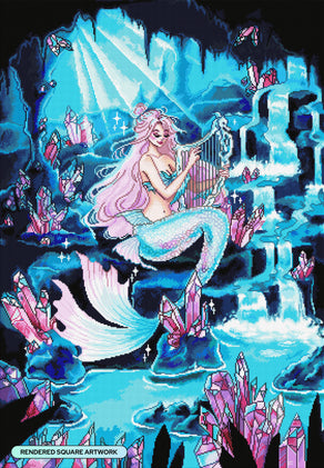 Diamond Painting Mermaid's Hideout 27.6" x 39.8" (69.9cm x 100.8cm) / Square with 64 Colors including 1 AB and 2 Iridescent Diamonds and 3 Fairy Dust Diamonds / 113,805