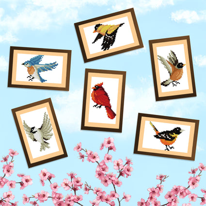 Diamond Painting Mini Dazzles™ - Birds 4" x 6" (10.2cm x 15.2cm) / Square With 17 Colors Including 1 AB and 16 Fairy Dust Diamonds / 2,947