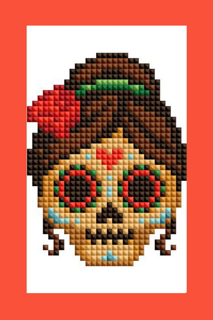 Diamond Painting Mini Dazzles - Dia de los Muertos 3x5"(7.6cm"x12.7cm) / Square With 14 Colors Including 14 Fairy Dust Diamonds / 4,024