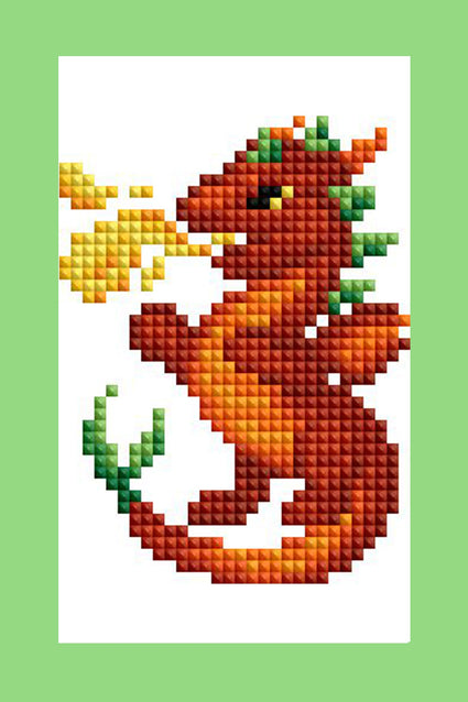 Diamond Painting Mini Dazzles - Dragons 3x5"(7.6cm"x12.7cm) / Square With 13 Colors Including 13 Fairy Dust Diamonds / 4,446