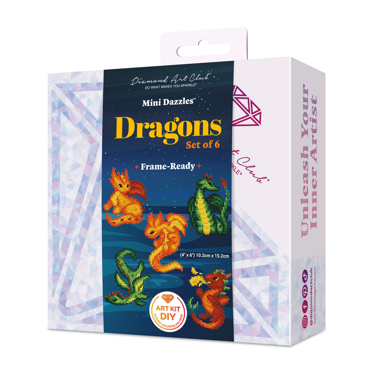 Diamond Painting Mini Dazzles™ - Dragons 4" x 6" (10.2cm x 15.2cm) / Square With 13 Colors Including 13 Fairy Dust Diamonds / 4,446