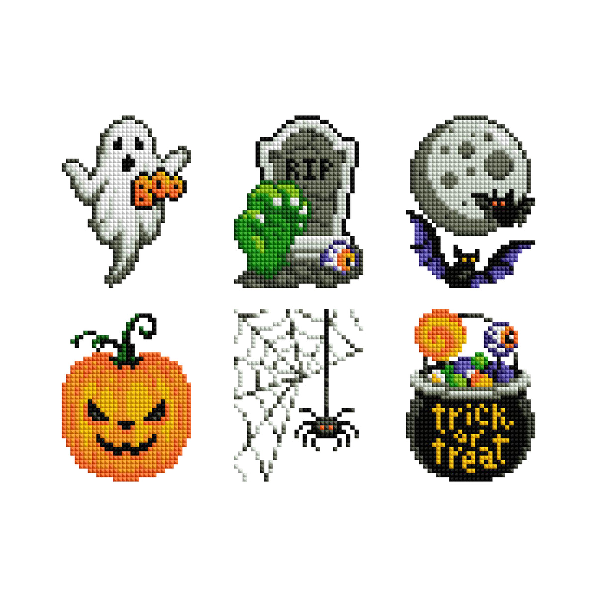 Diamond Painting Mini Dazzles™ - Halloween 4" x 6" (10.2cm x 15.2cm) / Square With 13 Colors Including 1 AB and 12 Fairy Dust Diamonds / 4,426