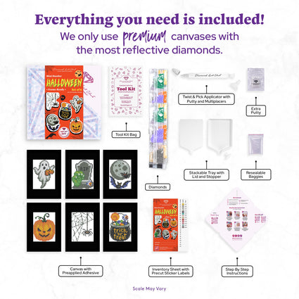 Diamond Painting Mini Dazzles™ - Halloween 4" x 6" (10.2cm x 15.2cm) / Square With 13 Colors Including 1 AB and 12 Fairy Dust Diamonds / 4,426