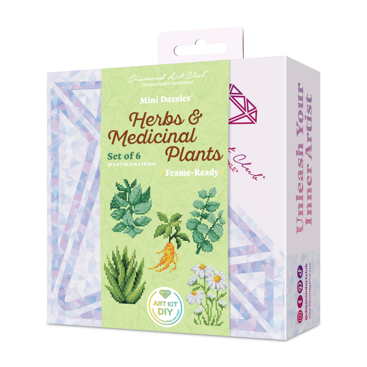 Diamond Painting Mini Dazzles™ - Herbs & Medicinal Plants 3" x 5" (7.6cm x 12.7cm) / Square With 15 Colors Including 15 Fairy Dust Diamonds / 3,670