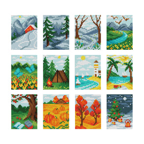 Diamond Painting Mini Dazzles™ - Months of the Year 4" x 6" (10.2cm x 15.2cm) / Square With 23 Colors Including 23 Fairy Dust Diamonds / 14,400