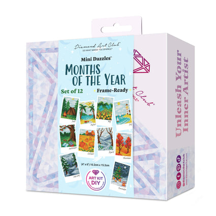 Diamond Painting Mini Dazzles™ - Months of the Year 4" x 6" (10.2cm x 15.2cm) / Square With 23 Colors Including 23 Fairy Dust Diamonds / 14,400