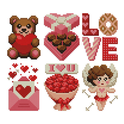 Diamond Painting Mini Dazzles™ - Radiant Love (Valentine's Day) 4" x 6" (10.2cm x 15.2cm) / Square With 17 Colors Including 1 AB and 16 Fairy Dust Diamonds / 4,942