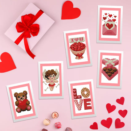 Diamond Painting Mini Dazzles™ - Radiant Love (Valentine's Day) 4" x 6" (10.2cm x 15.2cm) / Square With 17 Colors Including 1 AB and 16 Fairy Dust Diamonds / 4,942