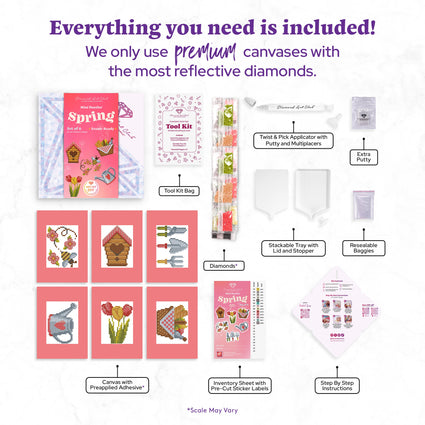 Diamond Painting Mini Dazzles™ - Spring 4" x 6" (10.2cm x 15.2cm) / Square With 16 Colors Including 16 Fairy Dust Diamonds / 3,824