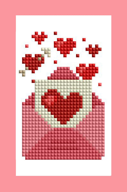 Diamond Painting Mini Dazzles™ - Valentine's Day 4" x 6" (10.2cm x 15.2cm) / Square With 23 Colors Including 2 ABs and 1 Frosted Diamond and 20 Fairy Dust Diamonds / 4,942