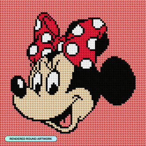 Diamond Painting Minnie 9" x 9" (22.8cm x 22.8cm) / Round with 6 Colors including 1 AB and 1 Fairy Dust Diamond / 6,889