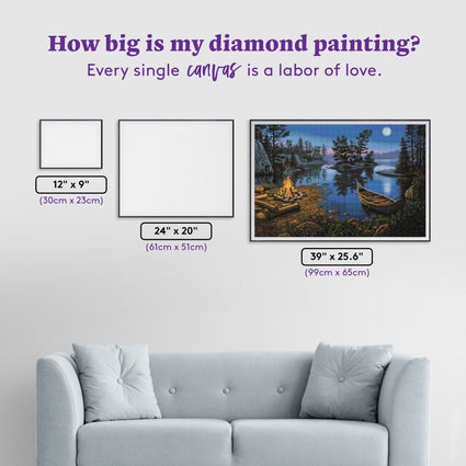 Diamond Painting Moonlight Bay 39" x 25.6" (99cm x 65cm) / Square With 50 Colors Including 2 ABs / 103,617