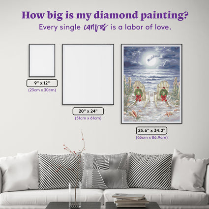 Diamond Painting Moonlight Christmas 25.6" x 34.3" (65cm x 86.9cm) / Square with 51 Colors including 1 AB and 1 Iridescent Diamond and 2 Fairy Dust Diamonds / 91,089