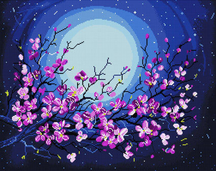 Diamond Painting Moonlight 28" x 22" (71cm x 56cm) / Round With 23 Colors Including 4 ABs / 50,148