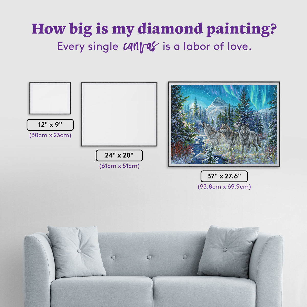 Diamond Painting Moonrise Song 37" x 27.6" (93.8cm x 69.9cm) / Square with 74 Colors including 3 ABs and 3 Fairy Dust Diamonds / 105,937