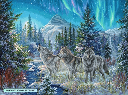 Diamond Painting Moonrise Song 37" x 27.6" (93.8cm x 69.9cm) / Square with 74 Colors including 3 ABs and 3 Fairy Dust Diamonds / 105,937