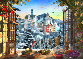 Diamond Painting Mountain Castle 38.6" x 27.6″ (98cm x 70cm) / Square with 56 Colors including 2 ABs / 107,476