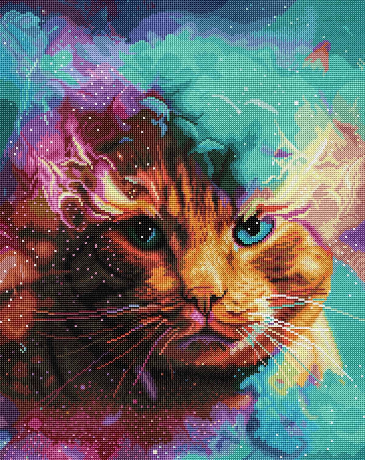 Diamond Painting Mr. Whiskers 20" x 25" (50.7cm x 63.9cm) / Round With 54 Colors Including 5 ABs / 41,268