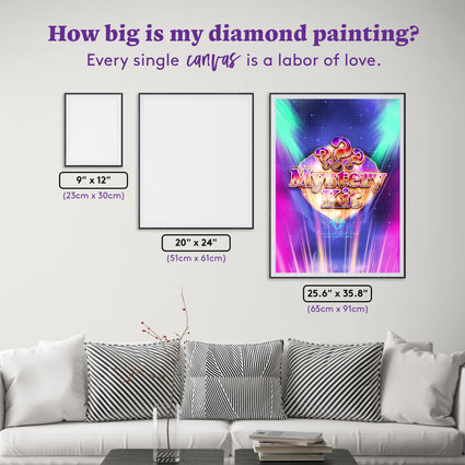 Diamond Painting Mystery Kit #74 - Fantasy (Mythical Creature) 25.6" x 35.8" (65cm x 91cm) / Square with 30 Colors including 1 Special Diamond and 4 Fairy Dust Diamonds / 95,265