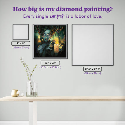 Diamond Painting Mystic Candle 22" x 22" (55.8cm x 55.8cm) / Square with 72 Colors including 2 ABs and 1 Iridescent Diamonds and 3 Fairy Dust Diamonds / 50,176