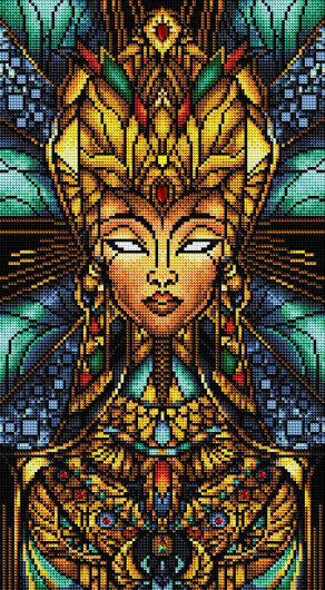 Diamond Painting Nefertiti 12.6" x 22.8" (32cm x 58cm) / Round With 31 Colors including 1 AB and 3 Special Diamonds / 23,097