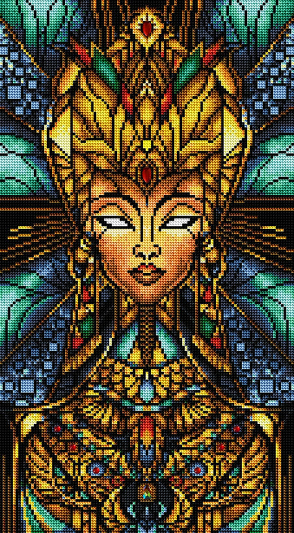 Diamond Painting Nefertiti 12.6" x 22.8" (32cm x 58cm) / Round With 31 Colors including 1 AB and 3 Special Diamonds / 23,097