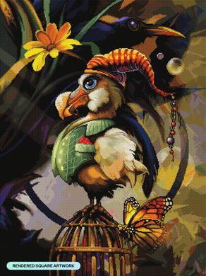 Diamond Painting NIGEL - a very proper Bird 25.6" x 34.2" (65cm x 87cm) / Square with 80 Colors including 4 ABs / 91,089