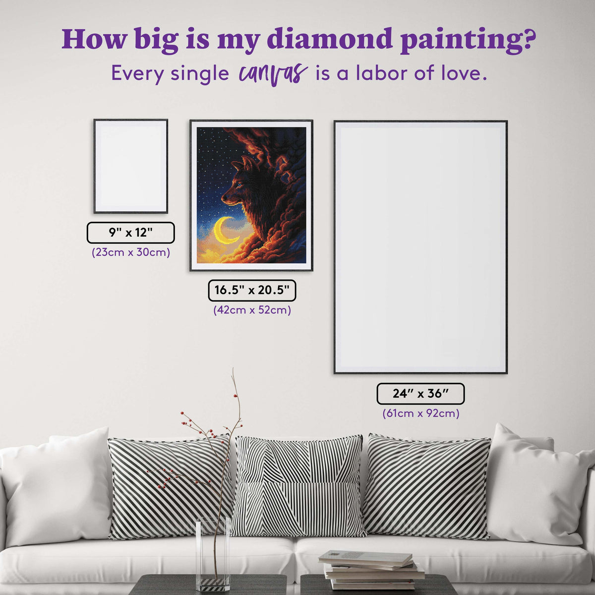 Diamond Painting Night Guardian 16.5" x 20.5" (42cm x 52cm) / Round With 27 Colors Including 2 ABs / 27,233