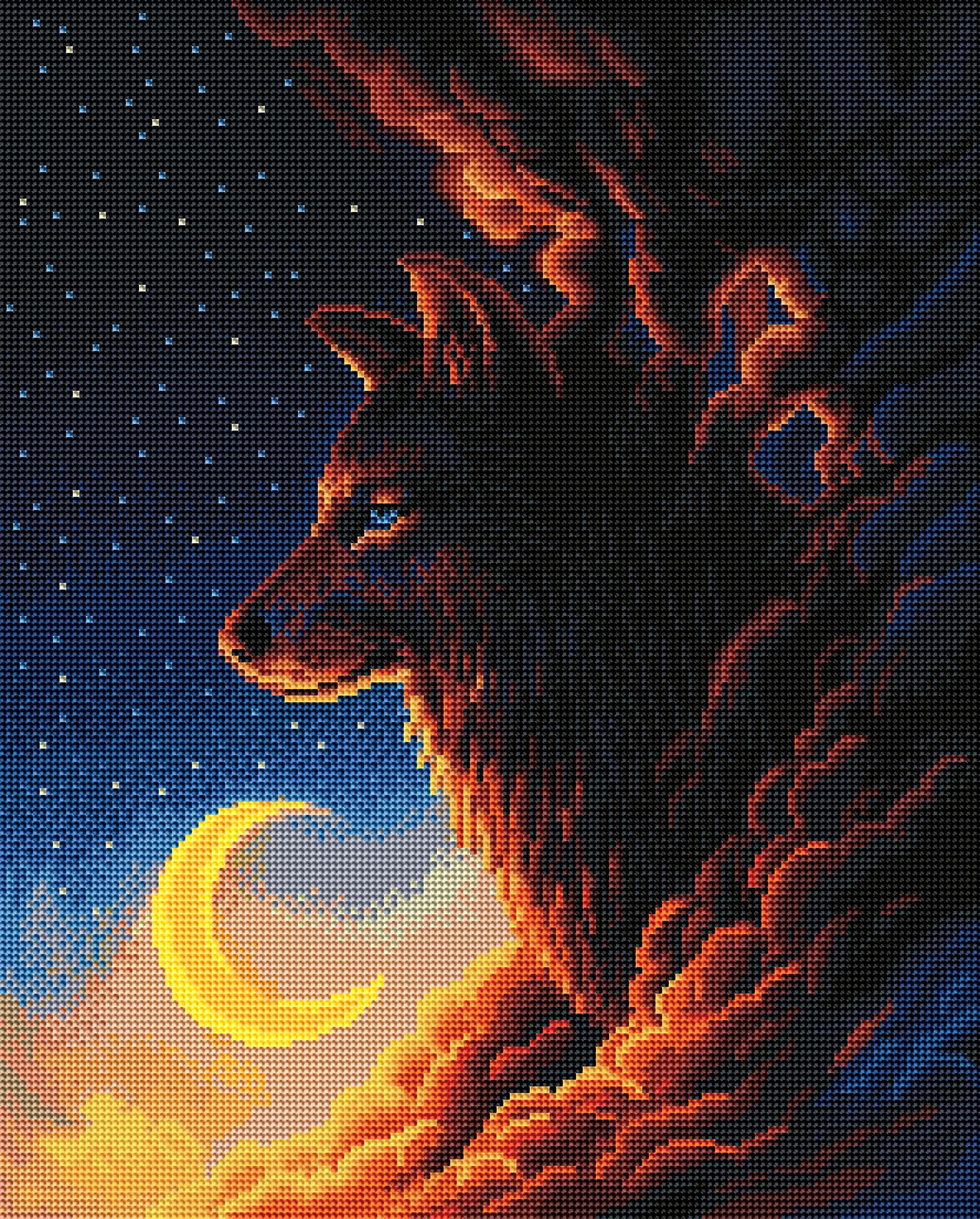 Factory Diamond Art Club - Howling Wolf by Sarah Richter