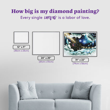 Diamond Painting Night on the Polar Express™ 31" x 22" (79cm x 56cm) / Square With 56 Colors Including 3 ABs / 68,952