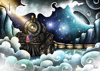 Diamond Painting Night on the Polar Express™ 31" x 22" (79cm x 56cm) / Square With 56 Colors Including 3 ABs / 68,952