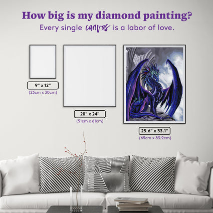 Diamond Painting Nightshade Dragon 25.6" x 33.1" (65cm x 83.9cm) / Square with 49 Colors including 1 AB and 1 Iridescent Diamond and 4 Fairy Dust Diamonds / 87,957